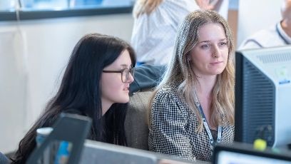 female Student and tutor at Carmel College