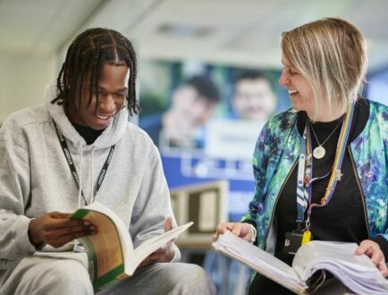 Student with our Work Experience co-ordinator. apply for college