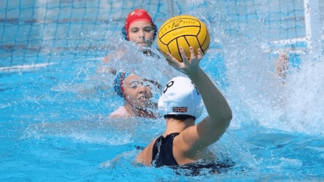Students playing water polo. st helens sixth form