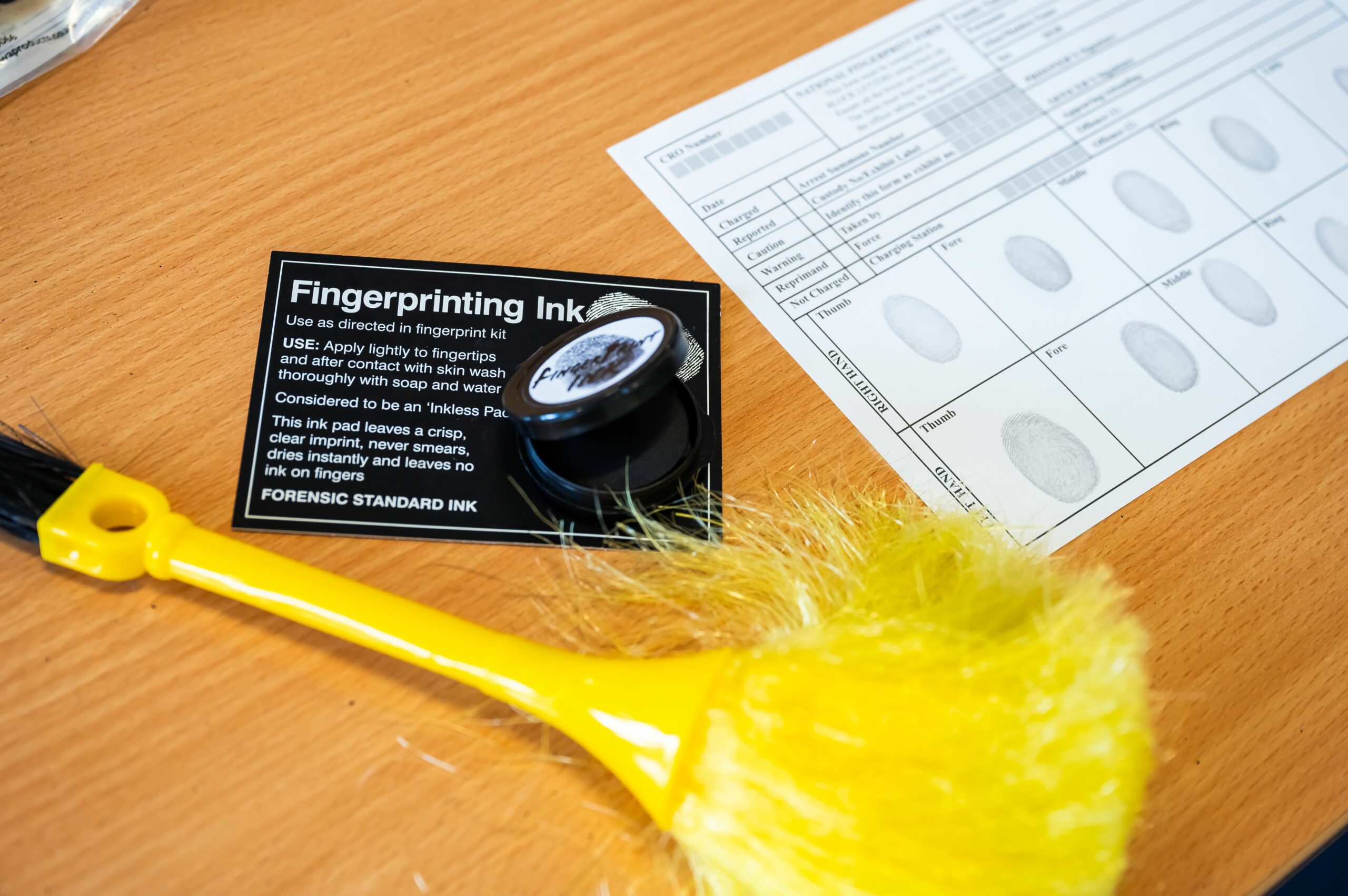 A fingerprint kit as used by the Police for the Criminology course.