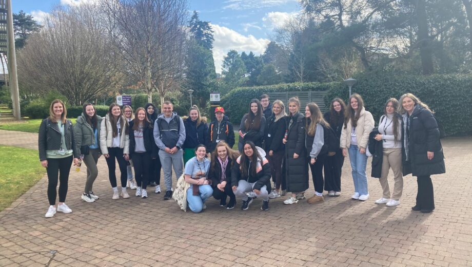 Group of students on a trip at Edge Hill University