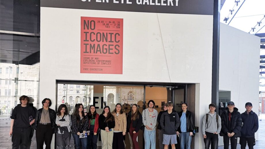 Students stood outside Open Eye Gallery
