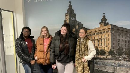 Students visiting University of Liverpool.