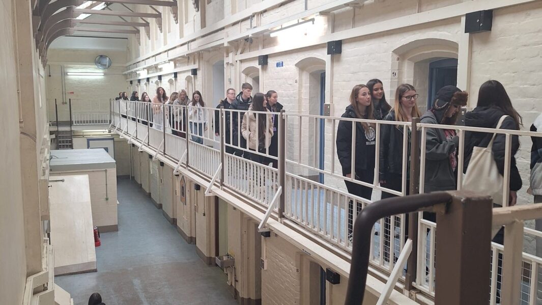 Students on a trip inside Shrewsbury prison