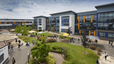Carmel College courtyard buildings campus.