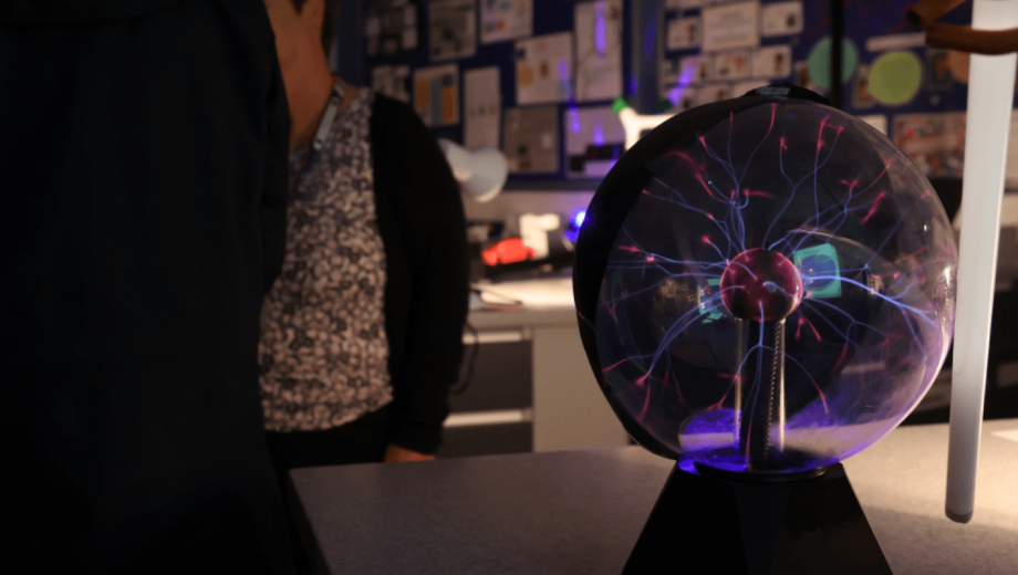 Physics classroom with electricity ball