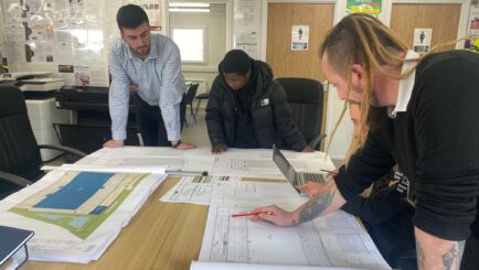 male student taking part in a design work experience placement. St Helens college