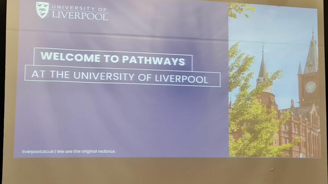 Screen on uni of Liv pathways