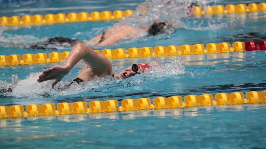 Female student swimming sixth form college