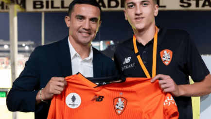 Image of Sean Cahill signing for Brisbane Roar FC