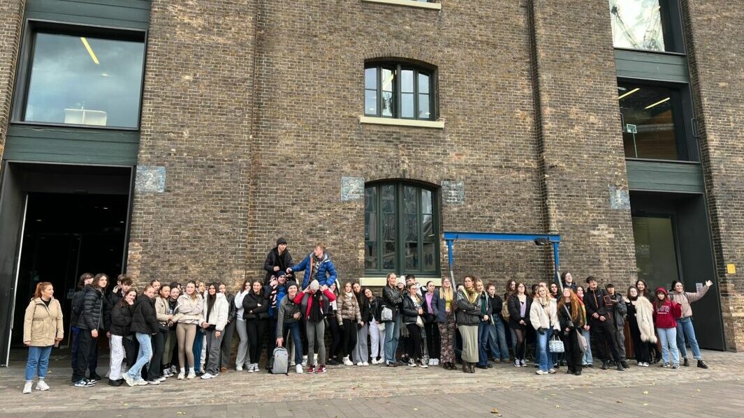 Students stood outside museum