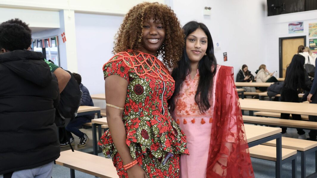 group of students in traditional dress for culture day
