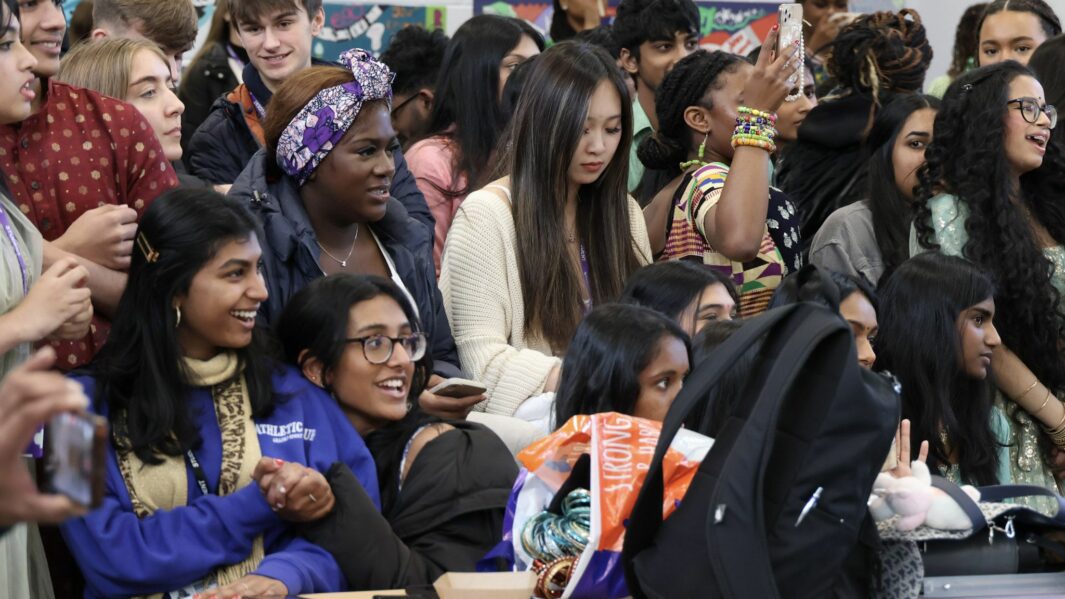 group of students in traditional dress for culture day