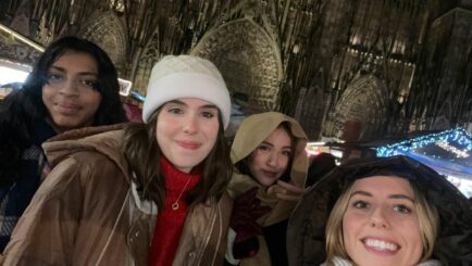 Students posing in Strasbourg