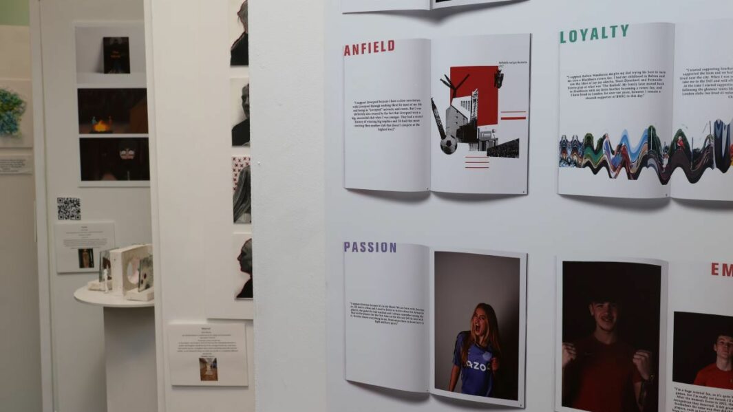 UAL Art exhibition in Chaplaincy. Artwork on display