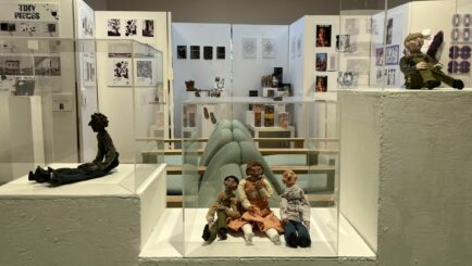 UAL Art exhibition in Chaplaincy. Artwork on display