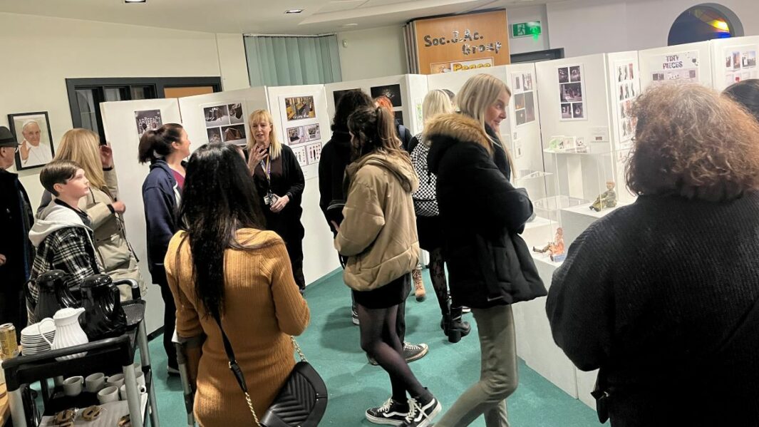 UAL Art exhibition in Chaplaincy. Artwork on display