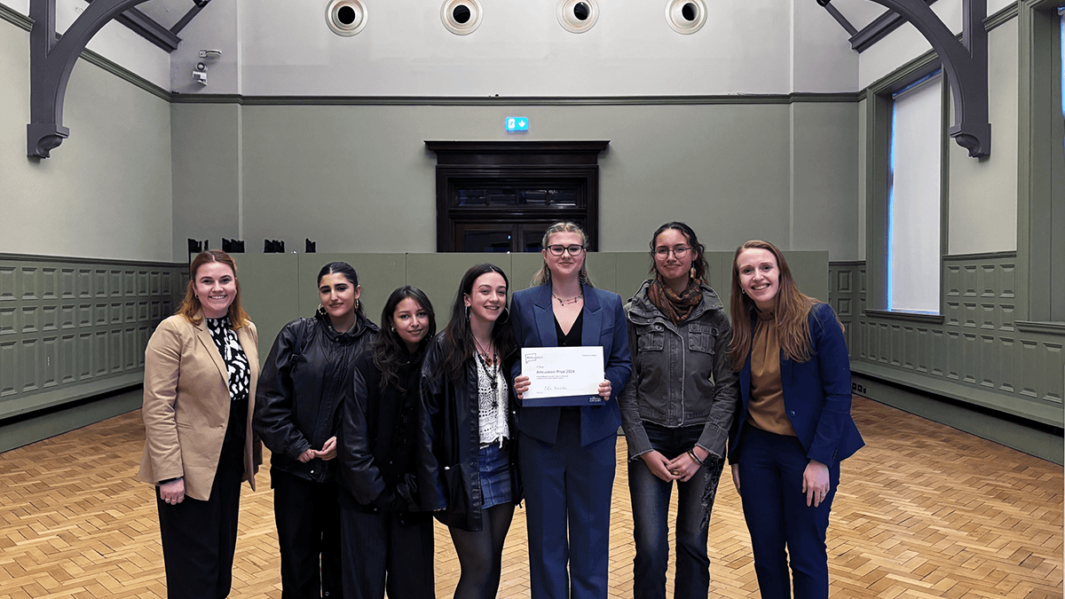 A Level student Zofia celebrates her victory at Articulation Prize regional heat