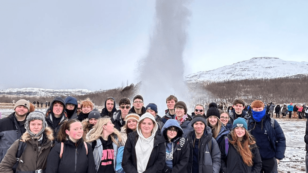 A Level Geography students visit Great Geysir in Iceland