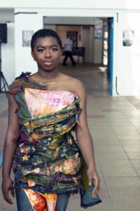Bazaar 2024 Aspriing Model Wears Carmel Student Fashion & Textiles Garment