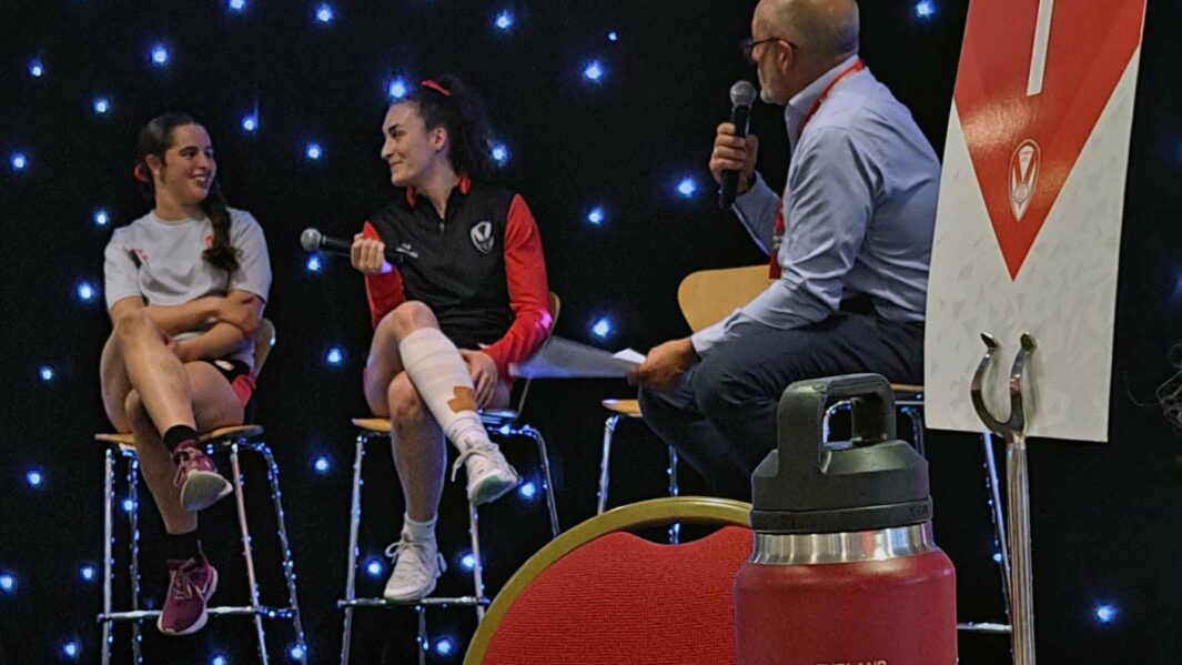 Carmel Student Beri Salihi interviewed at Saint RFLC Women's Event