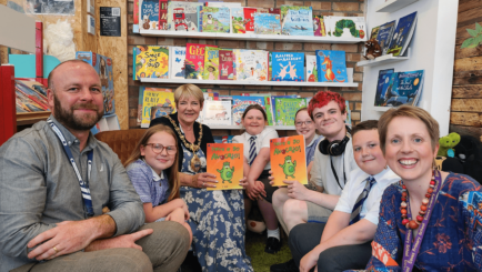 Students from Foundation Learning at Carmel College and Eaves Primary School celebrate launch of Have A Go Avocado with the Mayor of St Helens