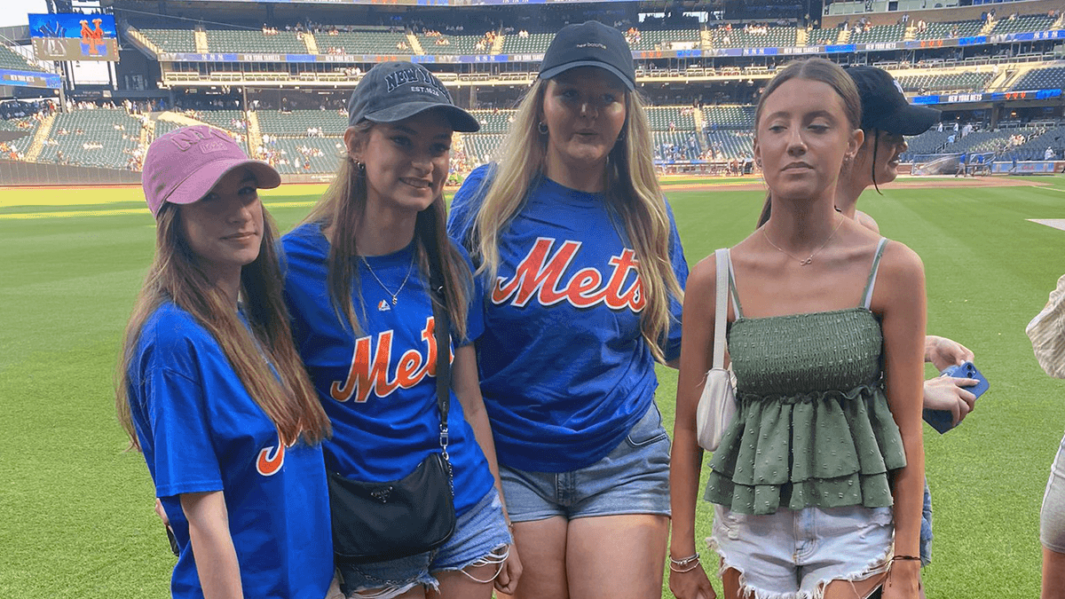 A Level students from Carmel College in St Helens enjoy Mets baseball game