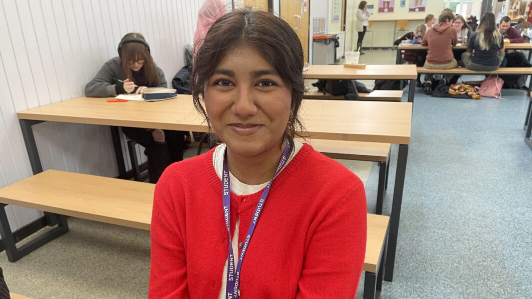 student wearing red jumper for children in need
