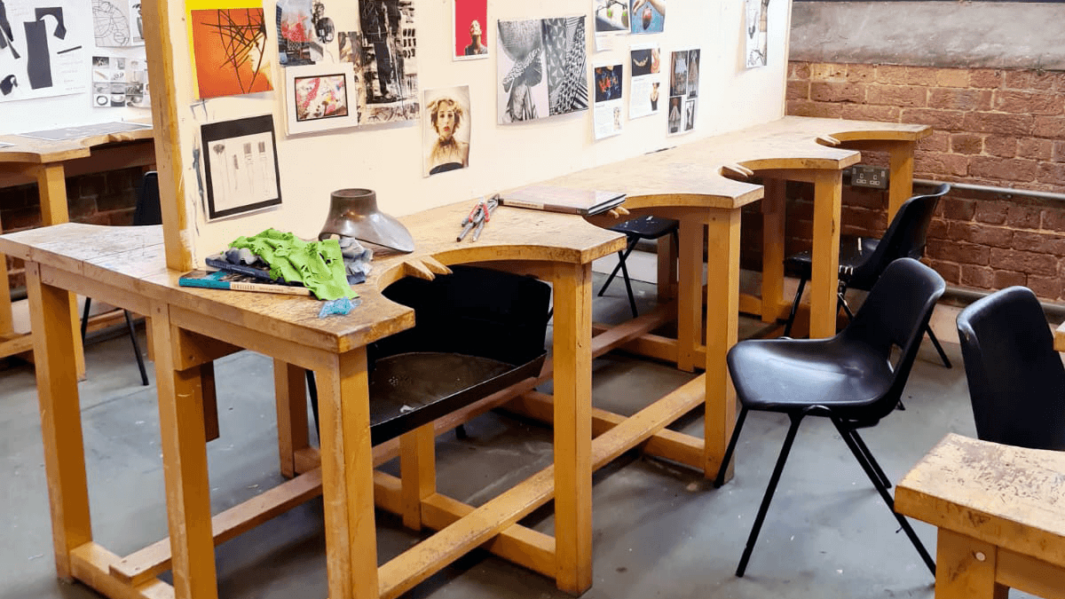 Fashion and Textile Design workspace at Liverpool university.