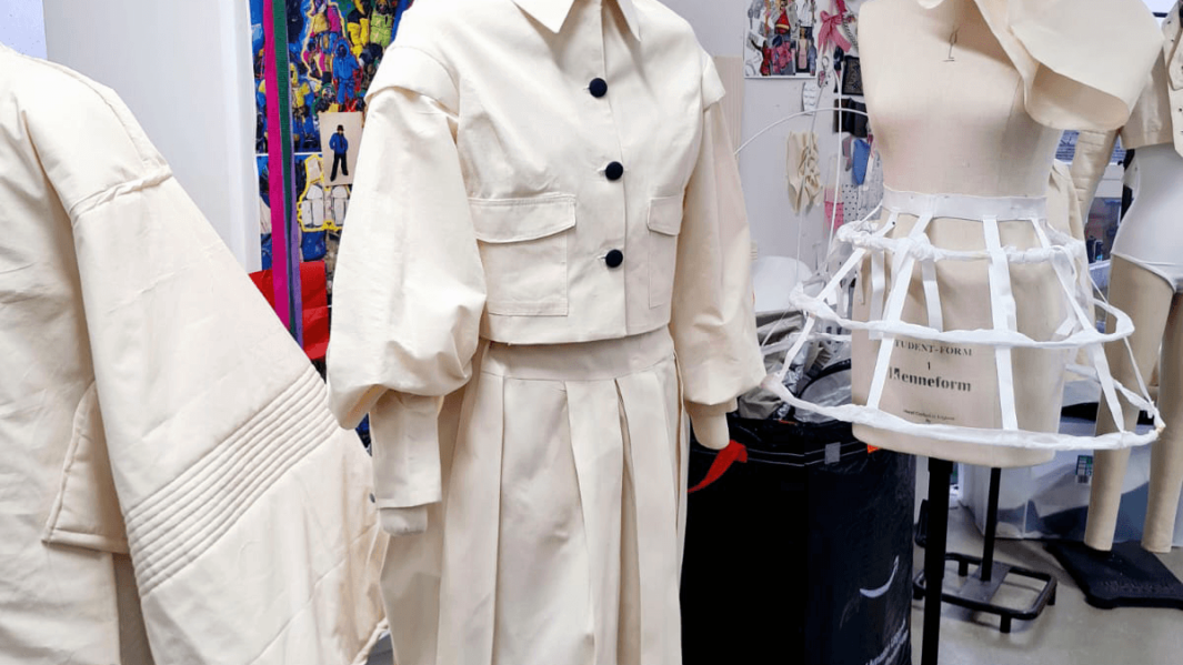 Concept garments created with mock up material in Liverpool university fashion workroom.