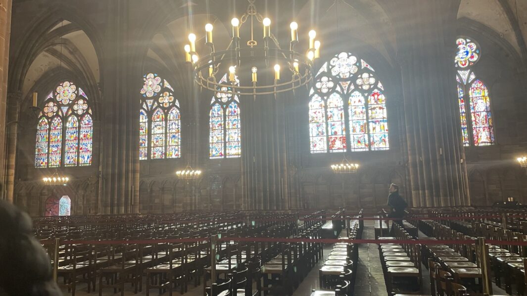 Inside a church in Strasbourg