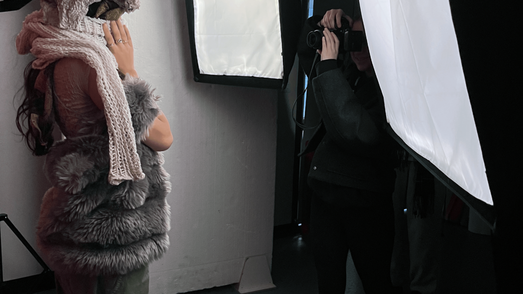 Behind the scenes in the photography studio at Carmel College.