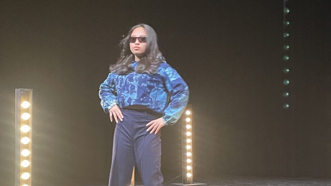 Student in Fashion show at Carmel College