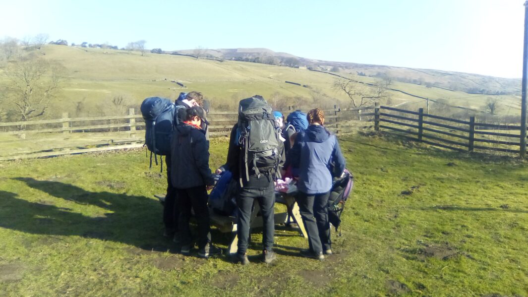 Group of male and female students in the Yorkshire Dales