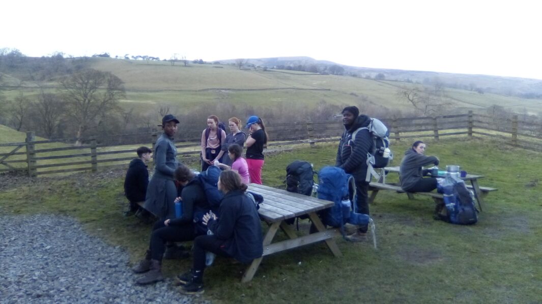 Group of male and female students in the Yorkshire Dales