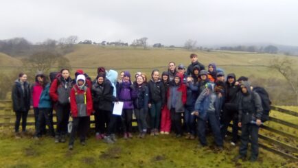 Group of male and female students in the Yorkshire Dales