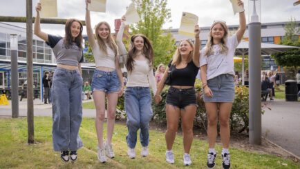 Group of students on results day