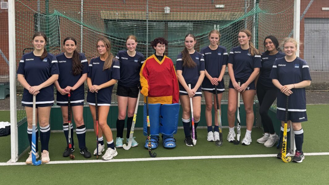 Team photo of Carmel's girls' hockey team