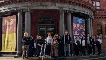 Group of students outside a gallery in manchester