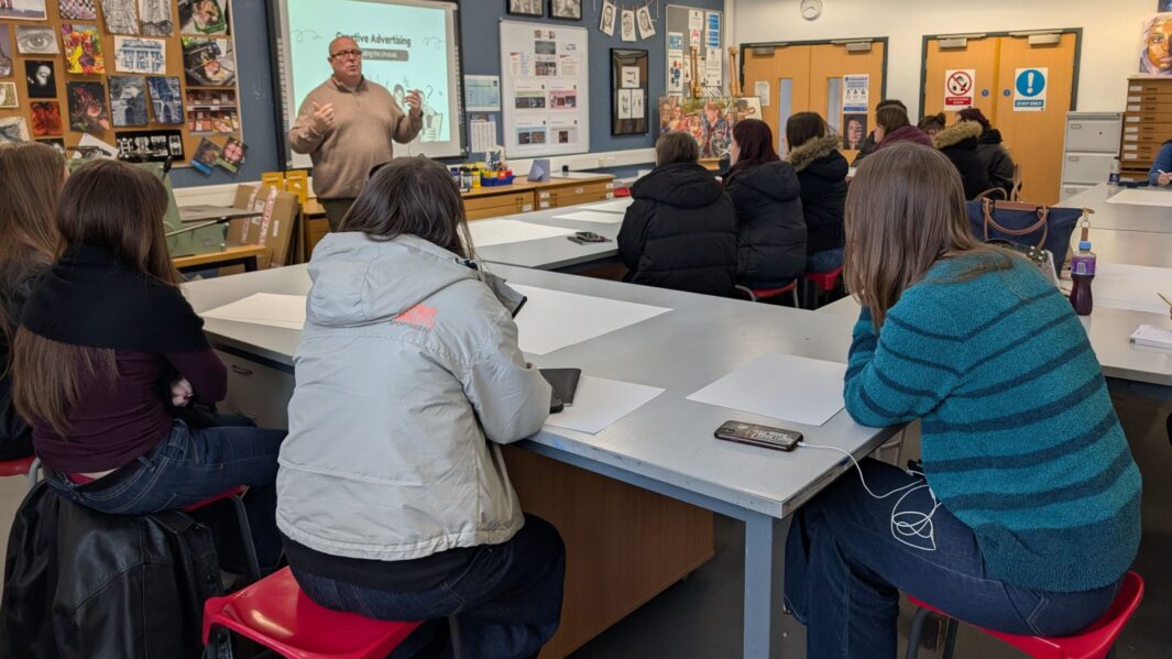 A group of students taking part in a workshop