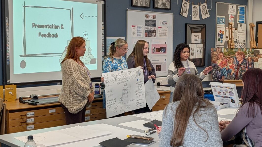 A group of students taking part in a workshop