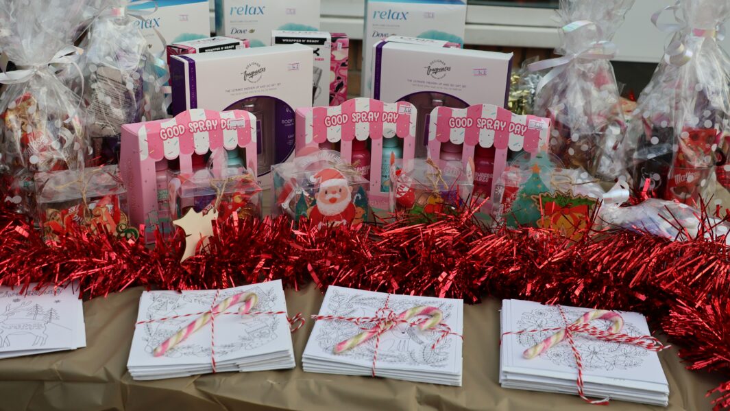 Christmas gifts on a table