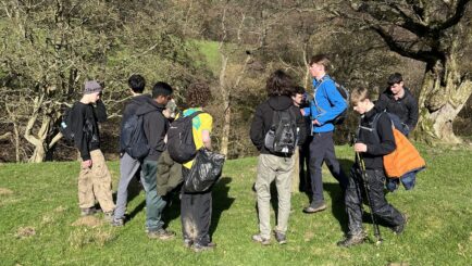 Group of students outdoors in Wales on a Duke of Ed trip