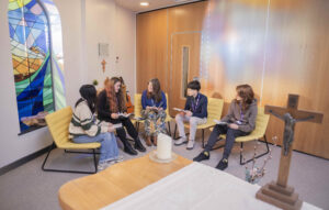 Group of students sat in the chaplaincy discussion