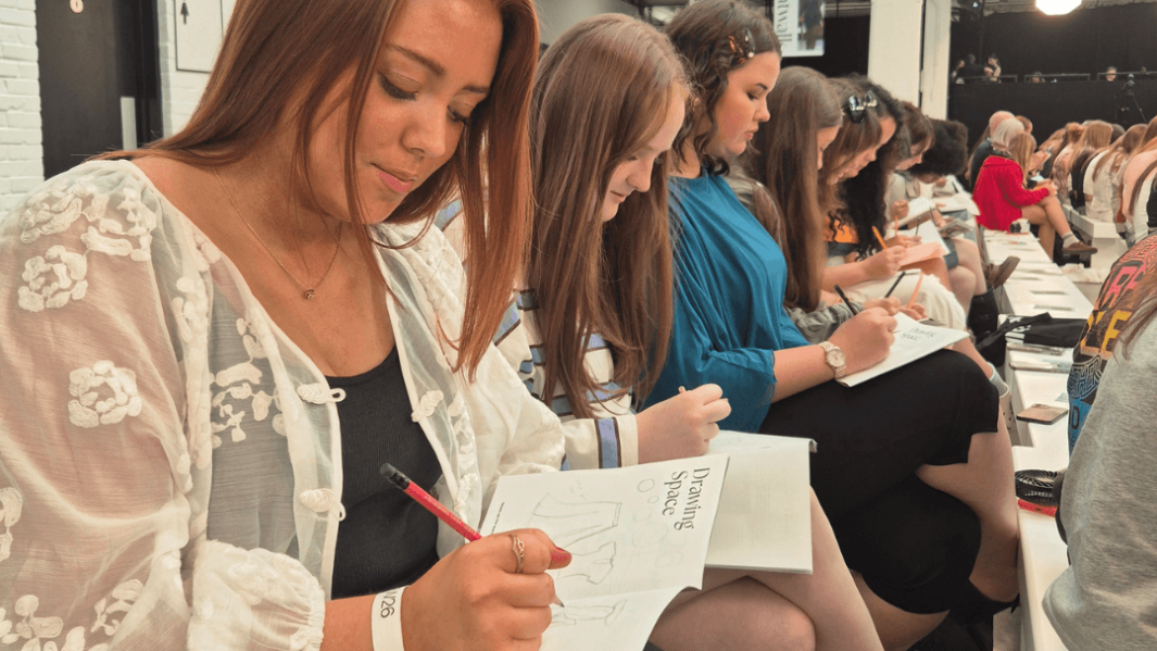 students doing sketches