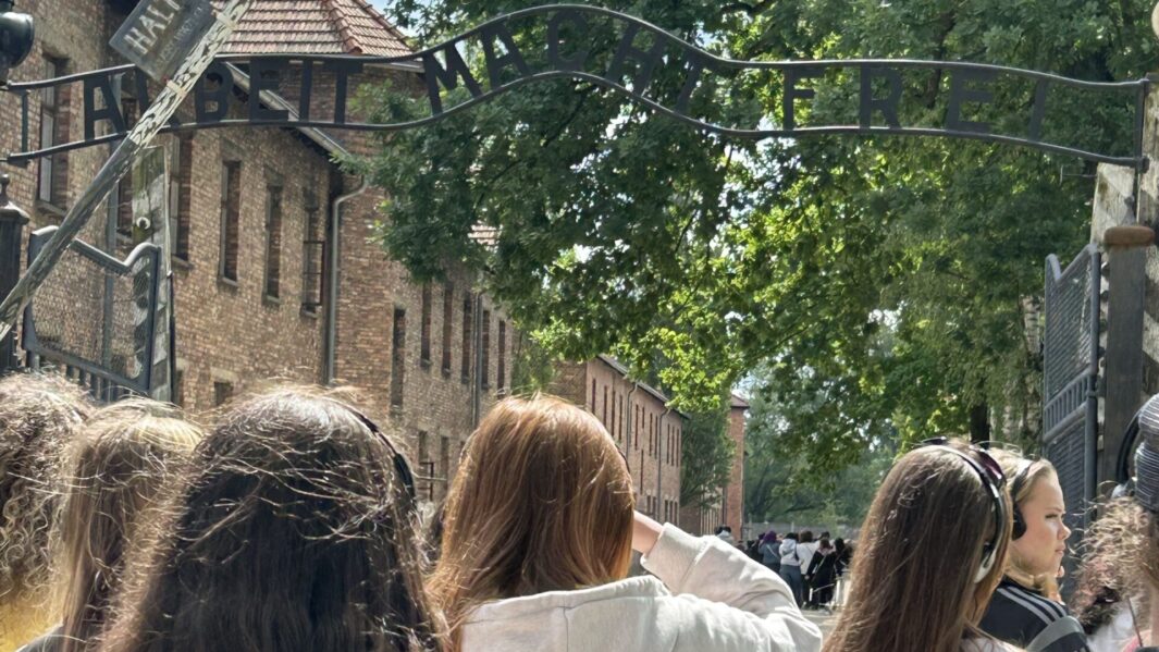 students walking into concertation camp