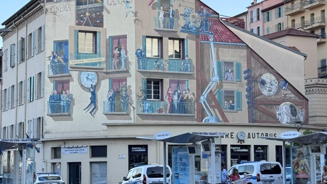 a building with colourful painting on