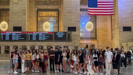 A large group of students in New York